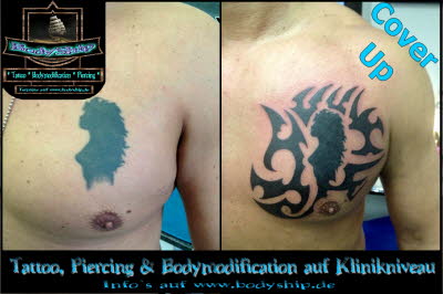 Frau Bste Tribal Cover Up Tattoo by Micha www