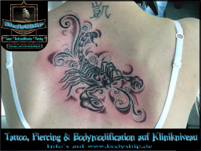 SkorpionTattoo Black and White S-W  by Micha www